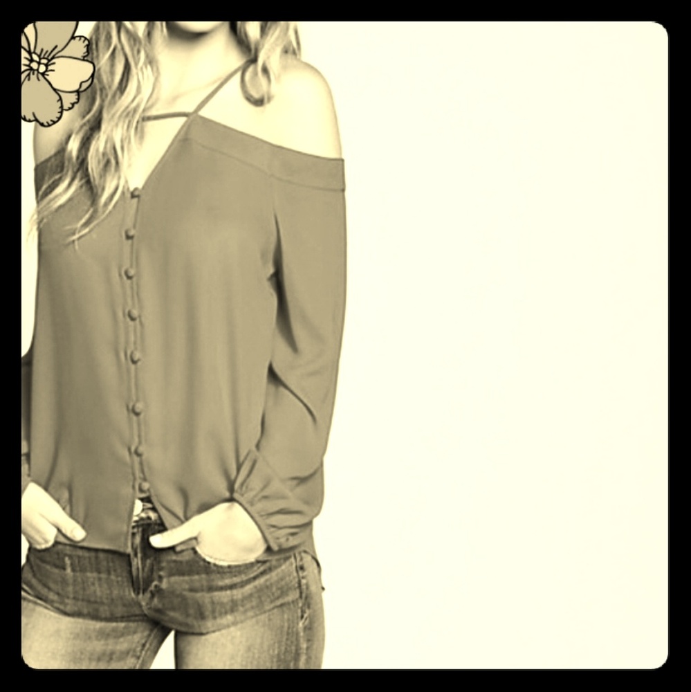 EXPRESS- Off The Shoulder Black Top